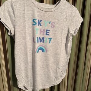 Gray Short Sleeve Tee with Colorful Print